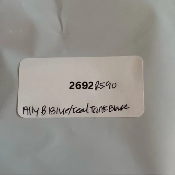 Ally B. Babydoll Sleeveless Tank Top Women's Small Turquoise Shimmer Flowy Y2k - Picture 9 of 9